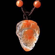 天然红水晶金蟾吊坠★天然红毛晶三脚蟾蜍小挂坠