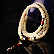 白玉菩提佛珠手链★天然菩提根多层念珠手串★古韵古风