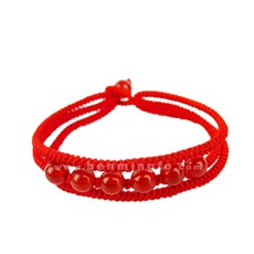 2020年三生绳★红玛瑙手编加持绳转运红绳