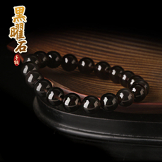 天然黑曜石佛珠手链★男女款手串饰品