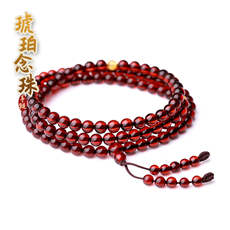 天然琥珀血珀念珠手链★108颗佛珠手串多款选择