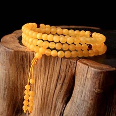 天然琥珀蜜蜡手链★天然鸡黄油琥珀蜜蜡佛珠手串★精品收藏价值蜜蜡饰品