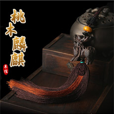 天然木质麒麟车挂★桃木麒麟汽车挂件