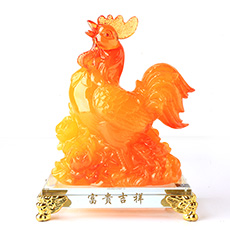 吉祥树脂鸡摆件★仿玉鸡年家居工艺品摆件