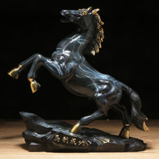 精铜彩铜系列马到成功冰裂纹铜工艺摆件