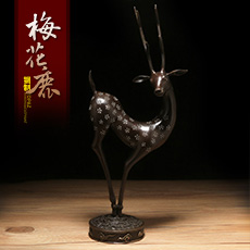 精铜彩铜系列梅花鹿摆件★福禄吉祥长寿吉祥有路★家居摆件开业送礼