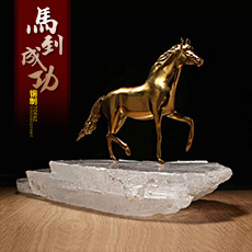 精铜彩铜系列马到成功铜工艺摆件