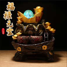 金盆满钵福禄一身元宝聚宝盆★风水轮转运家居流水摆件★吉祥礼品