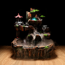 八方来财田园假山流水喷泉摆件★风水轮转运球家居用品★吉祥礼品送雾化器