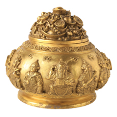 五路财神聚宝盆摆件★精品铜器家居工艺品摆设[多款]