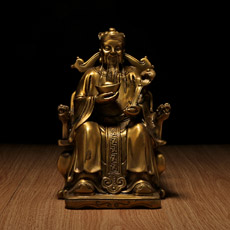 铜器财神摆件★中号文财神佛像开业乔迁艺品摆设
